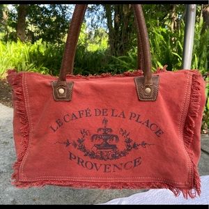 Myra Bags Provence France red canvas tote